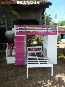 Set Tempat Kamar Tidur Anak Perempuan Laki Minimalis Jati Jepara Terbaru