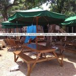 Set Kursi Meja Bangku Magic Payung Kayu Jati